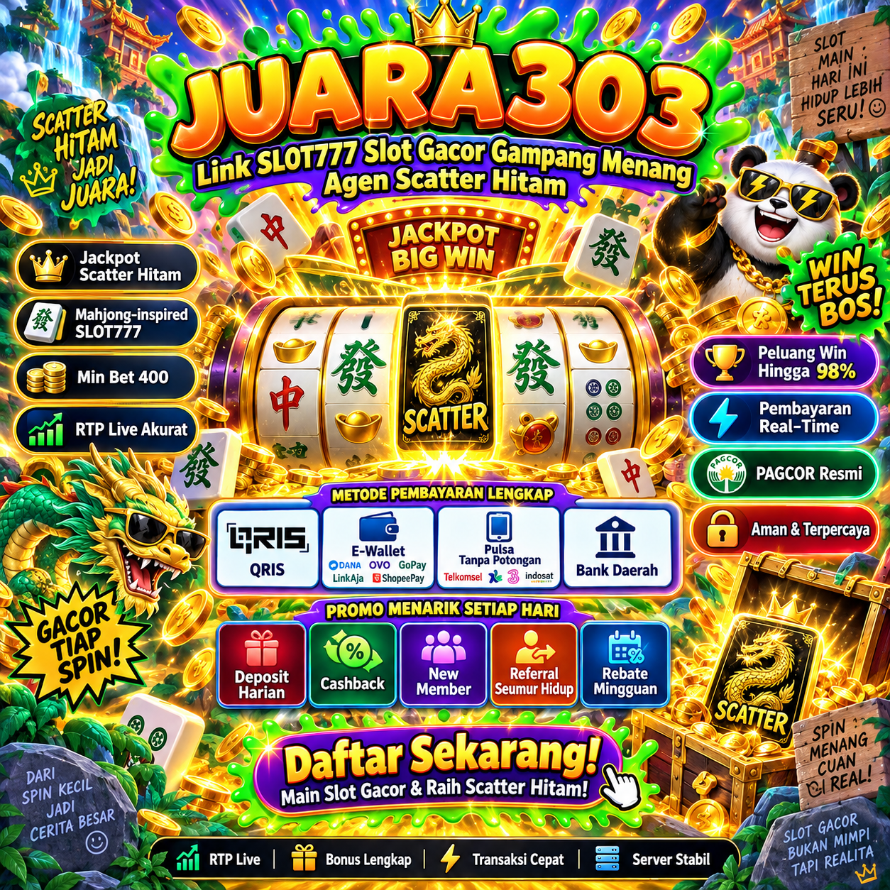 JUARA303 ☄️ Link SLOT777 Slot Gacor Gampang Menang Agen Scatter Hitam